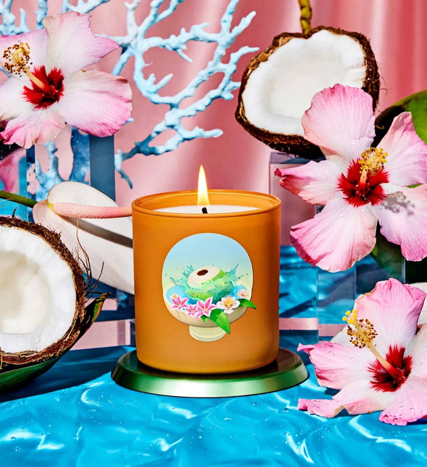 Glowza Island Floral Coconut and Soy Wax Scented Candle 7.5oz