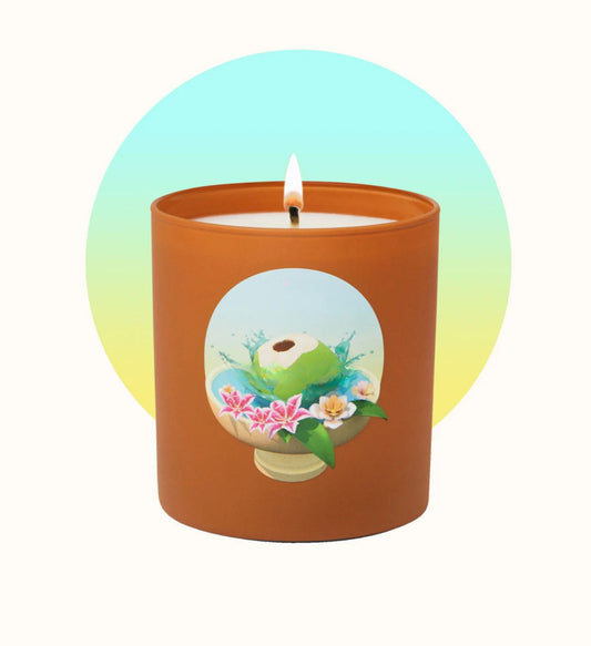 Glowza Island Floral Coconut and Soy Wax Scented Candle 7.5oz